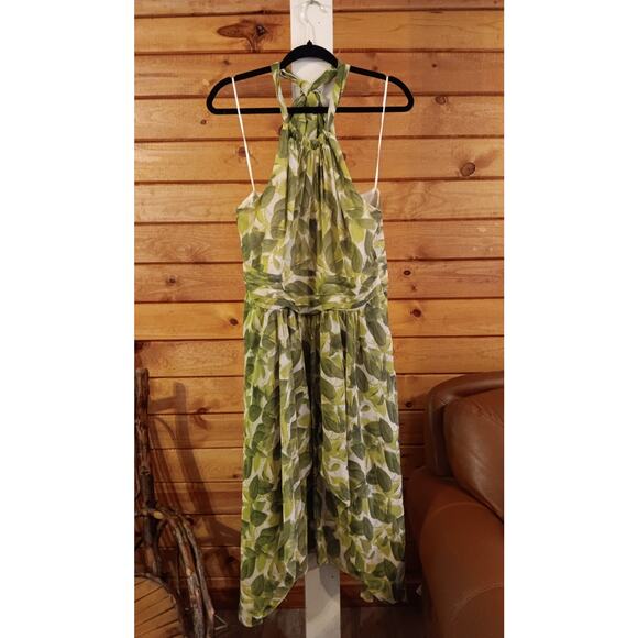 Vince Camuto Leaf Patterned size 12 Halter Dress - Picture 6 of 7